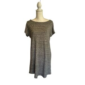 Daily Ritual Casual Gray Cap Sleeve T-Shirt Dress Size M